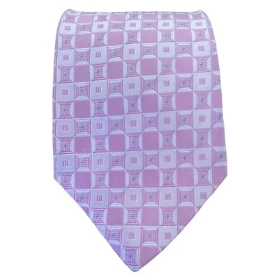 Corbata de seda geométrica rosa VERSACE hecha en Italia 58"-3",1/4 EX ESTADO Foto 1 de 4