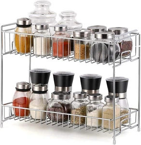 Free Standing 2 Tier Multi-Purpose Jar Spice Organizer Storage Rack - Picture 1 of 7