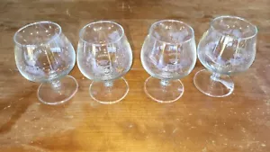 rare lot de 4 petits verres à cognac gravés Cognac Pellisson verre ou cristal ? - Imagen 1 de 7