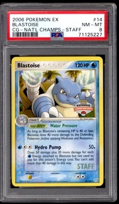 Pokemon C. Guardians National Championship STAFF Blastoise 14/100 PSA 8 *227 - Image 1 of 2