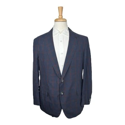 Pal Zileri Unstructured Current Navy Red Cotton Silk Men’s Blazer 44R  - Image 1 of 4