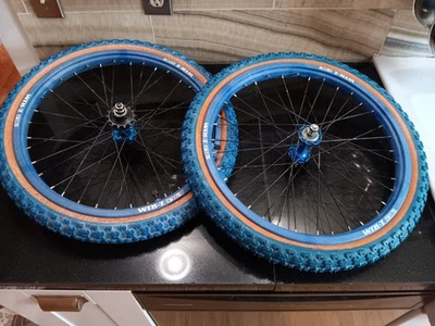 OLD SCHOOL BMX ACS 20" Z-RIMS WHEEL SET SHIMANO HUBS KIK SUPER MX-8 TIRES - Image 1 of 4