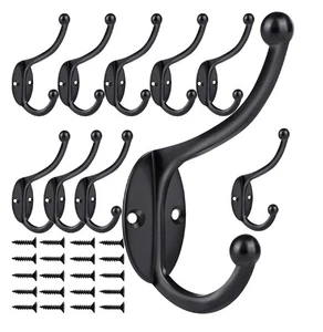 ZEYU Wall Hooks,10Pcs Coat Hooks Hardware Towel Hooks for Hanging Coats Double - Picture 1 of 8