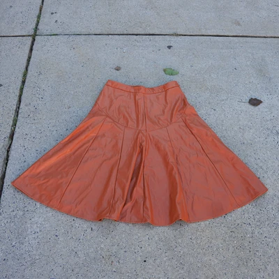 Falda MIDI de cuero sintético coñac XXL talla grande Foto 1 de 4
