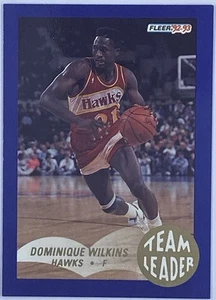 1992-93 Fleer Basketball Team Leaders Dominique Wilkins #1 Atlanta Hawks - Picture 1 of 2