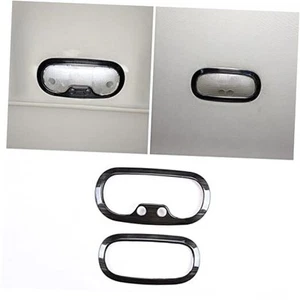 Car Reading Light Cover Dial Interior Top Cabin Lamp Trims Stainless Black - Afbeelding 1 van 8