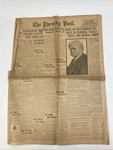 THE NIGHT POST 22 de diciembre de 1921 Louisville, KY - Muerte de Henry Watterson - Imagen 1 de 10