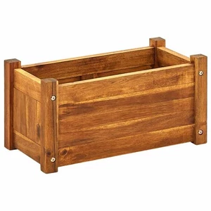 Acacia Wood Garden Planter Flower Vegetable Bed Rectangular Multi Sizes vidaXL - Picture 1 of 24