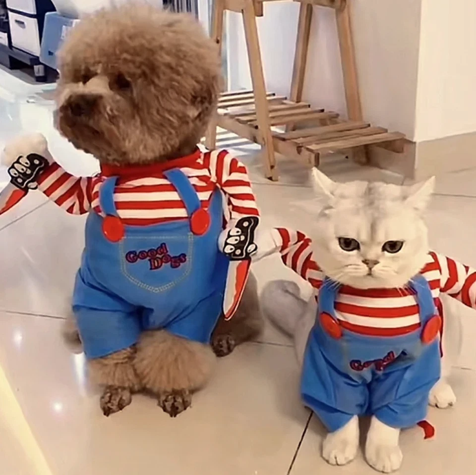 Funny Cat Clothes Coat Halloween Cosplay Costumes For Small Medium Dog Cats - Image 1 of 4