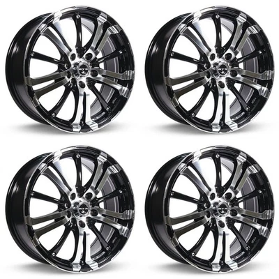 Set of 4 15in Black Alloy Wheel Rims for 2005+ Hyundai, RTXCE7A 15x6.5 5x100 ET4 - Image 1 of 4