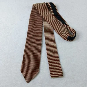 Corbata tejida Stanley Blacker diseño rojo marrón 56/3 pulgadas - Imagen 1 de 8