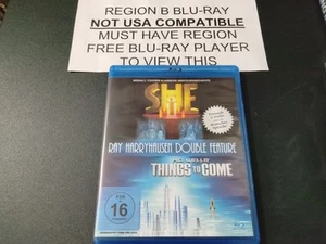LIKE NEW She/H.G. Wells Thins To Come Blu-ray Region B Ray Harryhausen RARE OOP - Picture 1 of 3