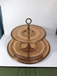 Vintage Coppercraft Guild Two Tier Serving Tray - Picture 1 of 9