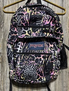 Jan Sport T501 Neon Pink Purple Splatter Zebra & Leopard Print Padded Shoulder - Picture 1 of 3