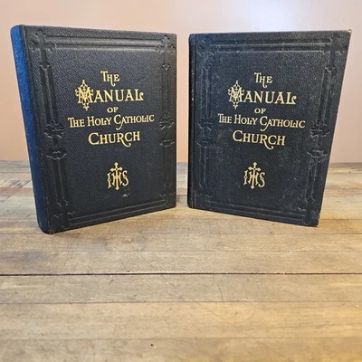 RARE SET 1906 Manual Of The Holy Catholic Church Parts 1&2 Illustrated & Signed Foto 1 de 4