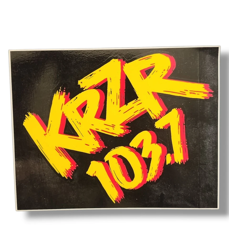 Calcomanía de radio vintage de Fresno Rock KRZR 103,7 FM The Wild Hare Foto 1 de 1