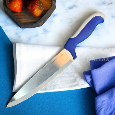 TUPPERWARE D87 ERGONOMIC KOCHMESSER BLAU WEISS - Bild 1 von 2