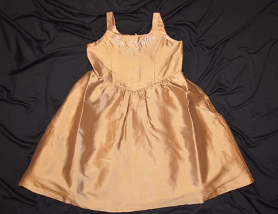 Gymboree BEAUTIFUL LUXE Gold Silk Holiday Party Dress NWT 4 5 6 7 8 - Image 1 of 4