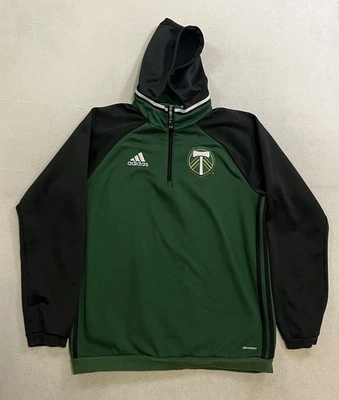 Adidas Portland Timbers 1/4 Pullover Sweatshirt Men’s Large Climawarm Hooded - Image 1 of 4
