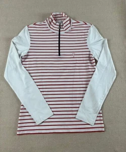 Golfino The Michela Troyer Long Sleeve Golf Shirt White/Red Striped Size 6 EUC - Picture 1 of 10
