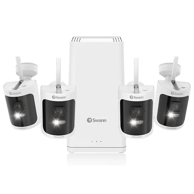 Kit de seguridad inalámbrica Swann AllSecure650 2K con 4 cámaras y concentrador de alimentación SWNVK-650KH4 Foto 1 de 3