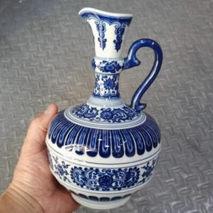 Beautiful Chinese Hand Painting Blue&white Porcelain Flowers Teapot - Picture 1 of 5