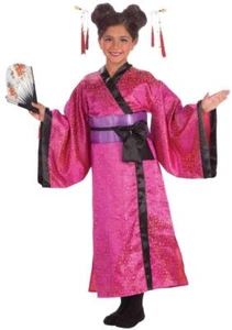Geisha Pink Asian Princess Kimono Girl Fancy Dress Up Halloween Child Costume - Picture 1 of 8