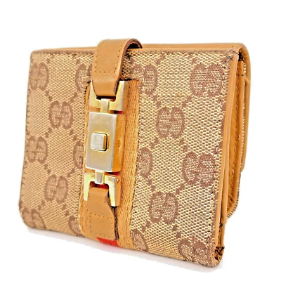 GUCCI GG Lona Jackie Cartera Monedero Línea Shelly Auténtico de Japón Foto 1 de 4