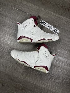 burgundy and white jordans
