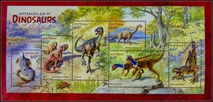2013 Australia post mini sheet - Dinosaurs 5x60c gummed MUH - Picture 1 of 1