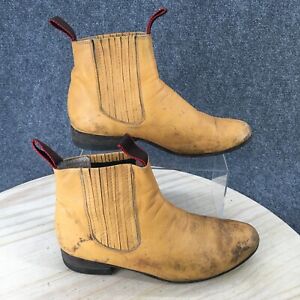 Aztecas Boots Womens 9.5 M Chelse Bootie Ankle High Yellow Leather Round Toe