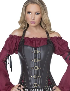 Mystery House Steampunk Steel Boned Corset -Brown-Style # C1632 - Picture 1 of 1