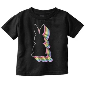 Cute Colorful Easter Bunny Spring Rainbow Toddler Boy Girl Youth T Shirt Tee - Picture 1 of 6