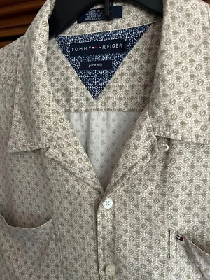 Tommy Hilfiger pure silk short sleeve button down shirt Machine Wash Men sz XXL - Image 1 of 4