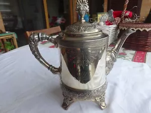 TEIERA CAFFETTIERA - SILVER PLATED - RODERS SMITH & CO - MERIDEN CT - QUADRUPLE - Foto 1 di 12