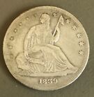 1839 Nd Seated Liberty half dollar, nice original Vf