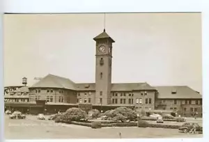 Portland Oder Eisenbahn Zug Bahnhof RPPC Postkarte - Picture 1 of 1