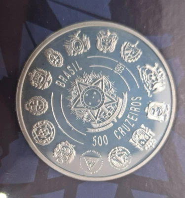 Brazil - 500 Cruzeiros 1991, Silver, Proof, In Official Case - Image 1 of 4