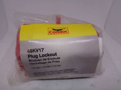 Condor 48KV17 Plug Lockout, Red, Plastic - New • 12.50$
