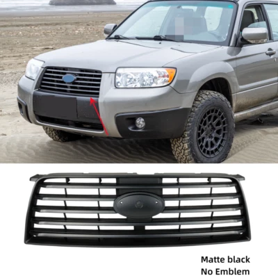For 2006-2008 Subaru Forester Front Bumper Upper Grille Grill Sport All Black Foto 1 de 4