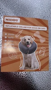 Midog Inflatable Dog Donut Collar Size XL Gray - Picture 1 of 4