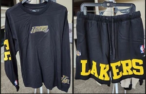 Pro Standard Los Angeles Lakers Black Long Sleeve T-Shirt and Shorts Men's Large - Picture 1 of 15