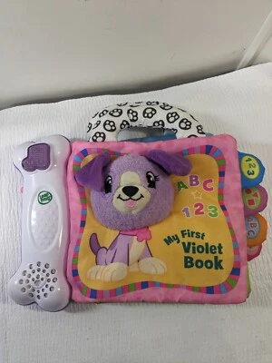Leap Frog My First Violet Book 软电子婴儿玩具 ABC 123 音乐跳跃 — 第 1/4 张图片