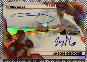 Chris SALE Jason GROOME 2017 Bowman's Best Refractor Dual AUTO #BDA-SG 13/25 - Picture 1 of 2