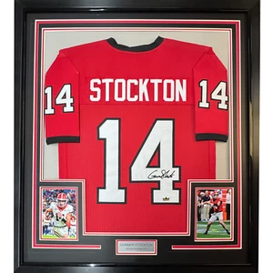 Framed Facsimile Autographed Gunner Stockton 35x39 Red Reprint Laser Auto Jersey - Picture 1 of 2