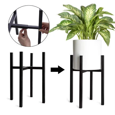 2 in 1 Adjustable Plant Stand Pot Plant Holder Metal Rack Outdoor Indoor Garden - Image 1 of 4