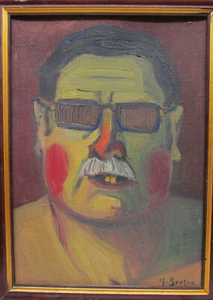 Avant-garde oil painting expressionism abstraction signed Breton ? - Picture 1 of 7