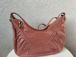 Vintage Bag Judith Leiber shoulder pink texture leather stones accents - Picture 1 of 11