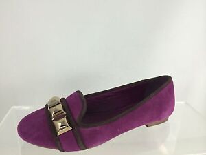 $325 Tory Burch Womens Purple Leather/suede Flats 7.5 M