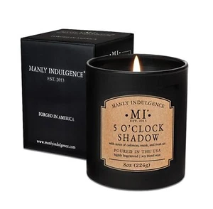 5 O'Clock Shadow Scented Jar Candle Cotton Wick Premium Soy Blend White Wax 4... - Picture 1 of 6